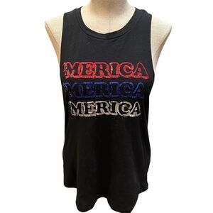 Victoria's Secret PINK "'Merica" Sequin Muscle Tank Size S